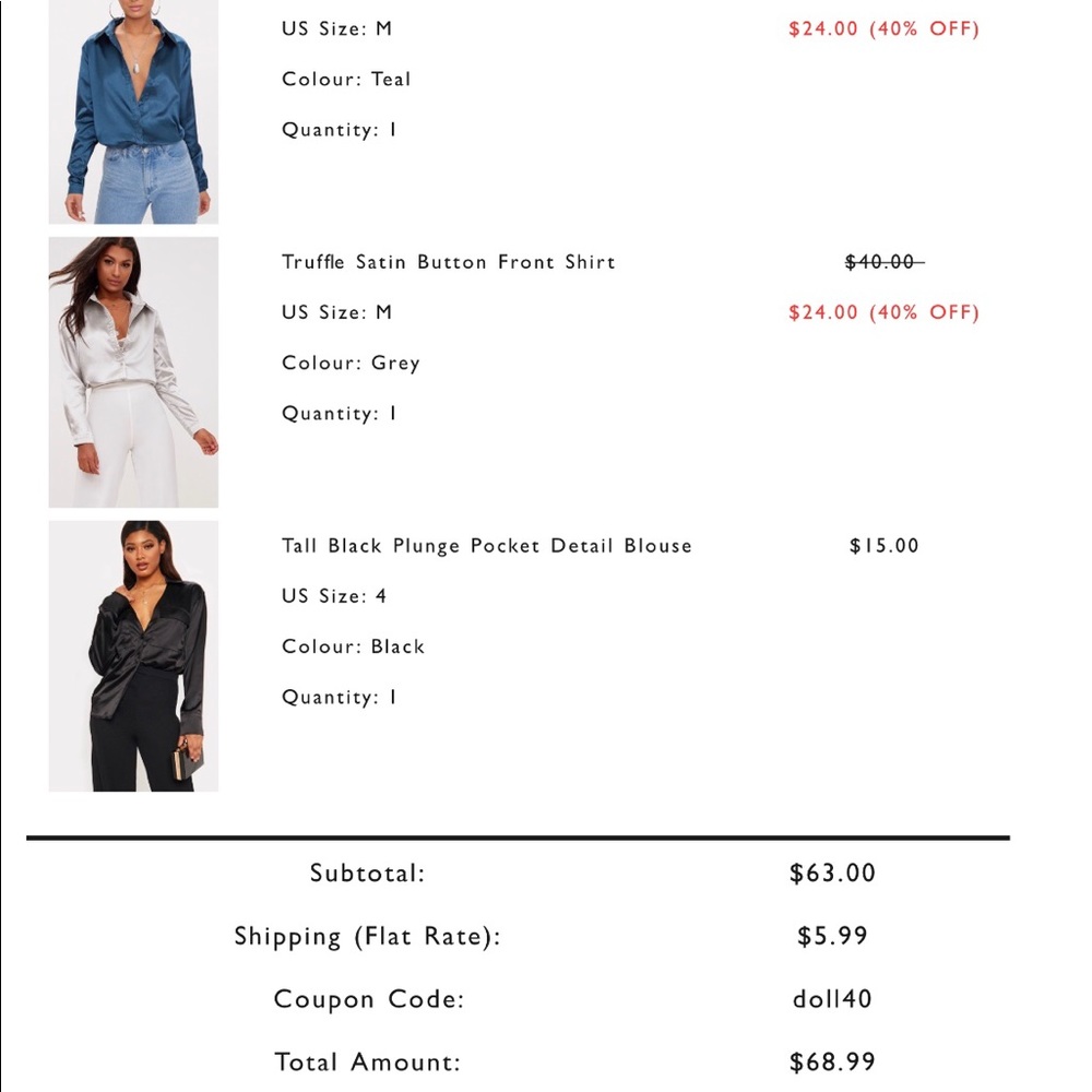 Pretty little thing satin blouses